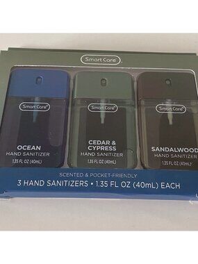 3 Pk 1.35 Fl‎ Oz Smart Care Scented Hand Sanitizer Spray Ocean Cedar Sandalwood